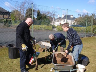 Tree planting at meeting house 001