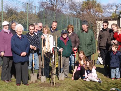 Tree planting at meeting house 010