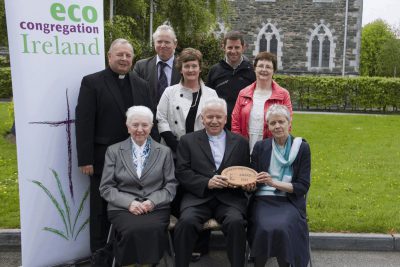 Sr Catherine Brennan, chairperson of Eco-Congregation Ireland, presents Bishop Bill Murphy with an Eco-Congregation award. They are pictured with members of the Kerry Justice, Peace and Integrity of Creation committee. Back row l-r: Fr Gerard Finucane, Michael McEgan, Adrienne McLoughlin, Ross O'Connor & Evelyn O'Sullivan. Front l-r: Sr Regina O'Connell, Bishop Bill Murphy and Sr Catherine Brennan