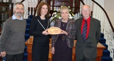 Pictured from left: Bertie Stirling, Rev Karen Campbell, Catherine Brennan SSL, chairperson of ECI, and Joe Furphy, Presbyterian rep on ECI